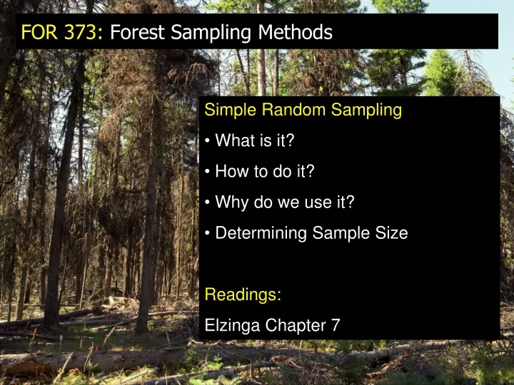 for 373 forest sampling methods