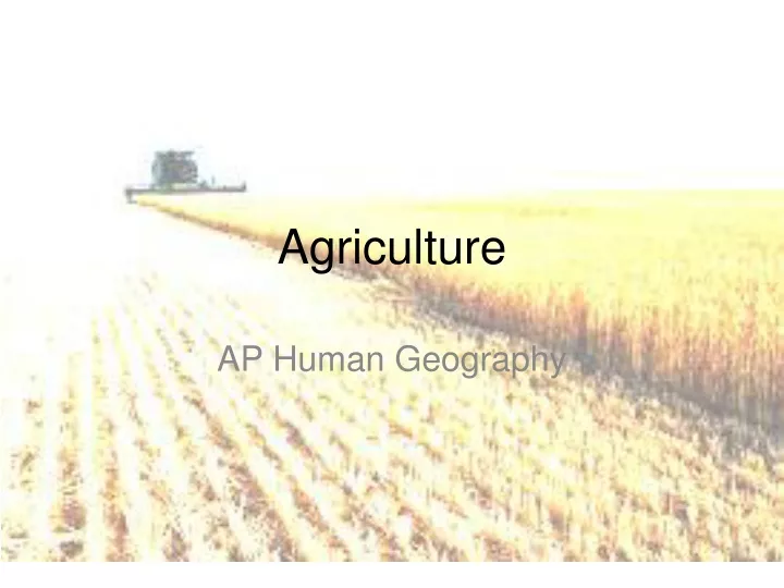 agriculture