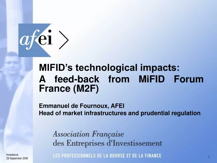 mifid s technological impacts a feed back from
