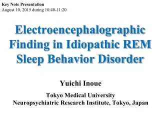 Electroencephalographic Finding in Idiopathic REM Sleep Behavior Disorder