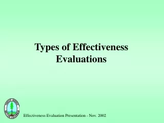 Types of Effectiveness Evaluations