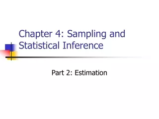 Chapter 4: Sampling and Statistical Inference