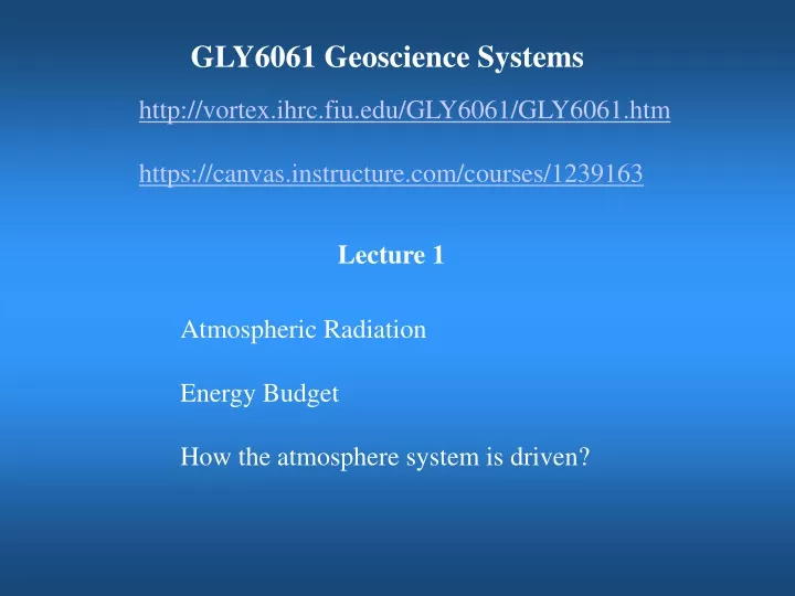 gly6061 geoscience systems