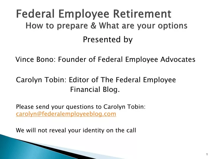 federal employee retirement how to prepare what are your options