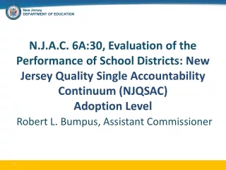 New Jersey Quality Single  Accountability Continuum (NJQSAC)