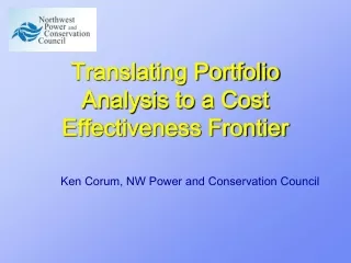 Translating Portfolio Analysis to a Cost Effectiveness Frontier