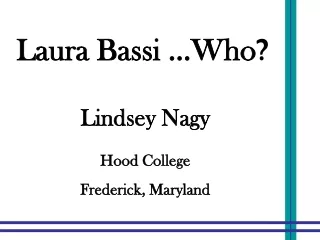 Laura Bassi ...Who ?