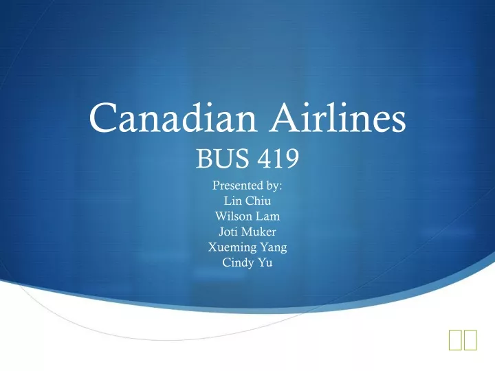 canadian airlines bus 419