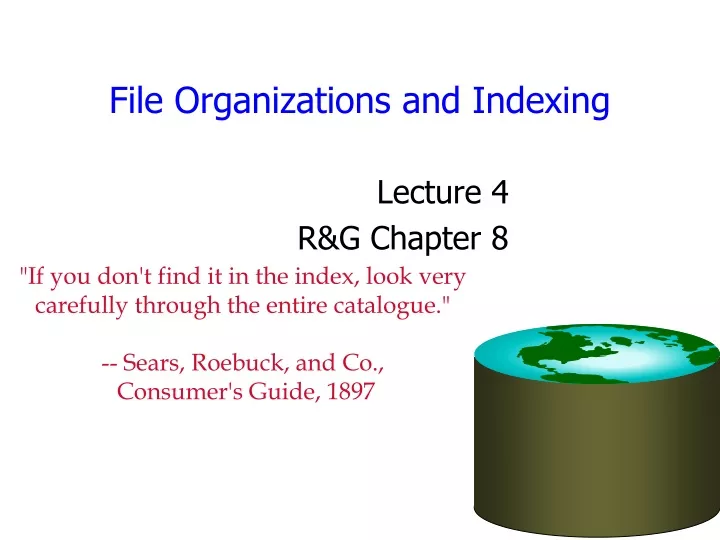file organizations and indexing