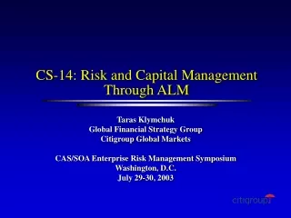 CS-14: Risk and Capital Management Through ALM