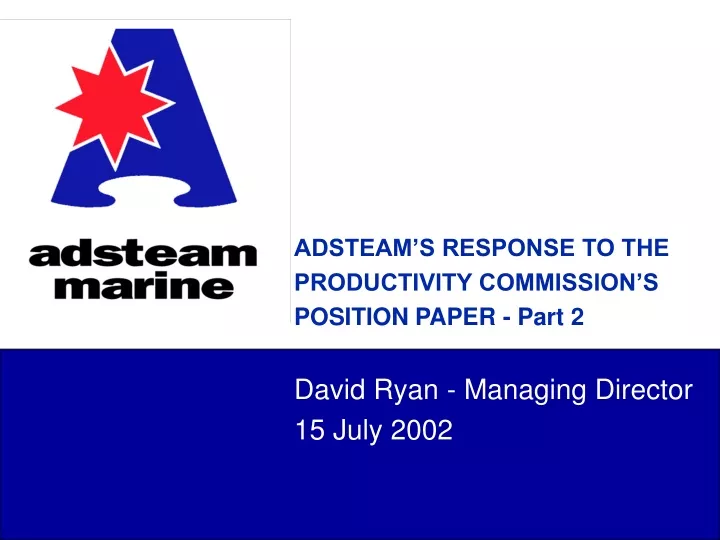 adsteam s response to the productivity commission