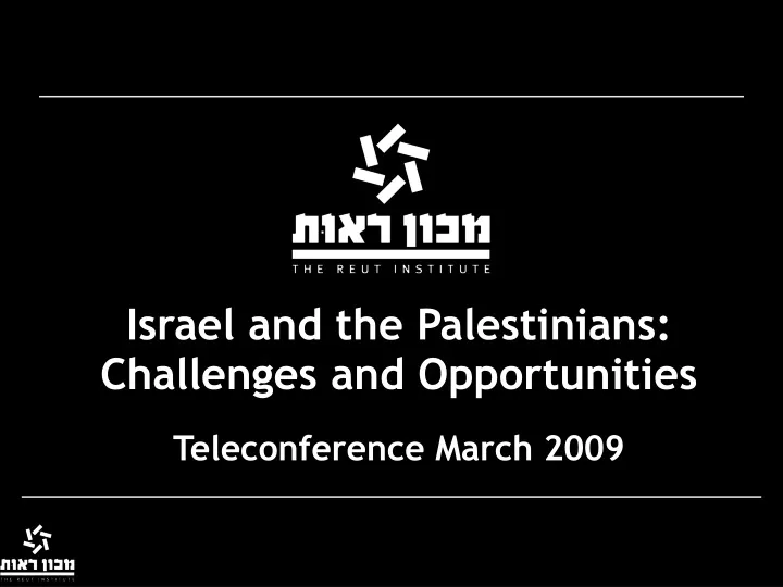 israel and the palestinians challenges