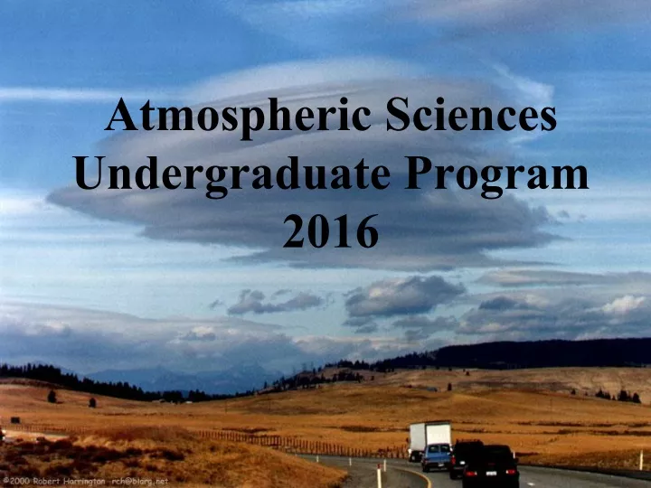 atmospheric sciences undergraduate program 2016