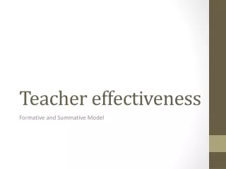 Teacher effectiveness