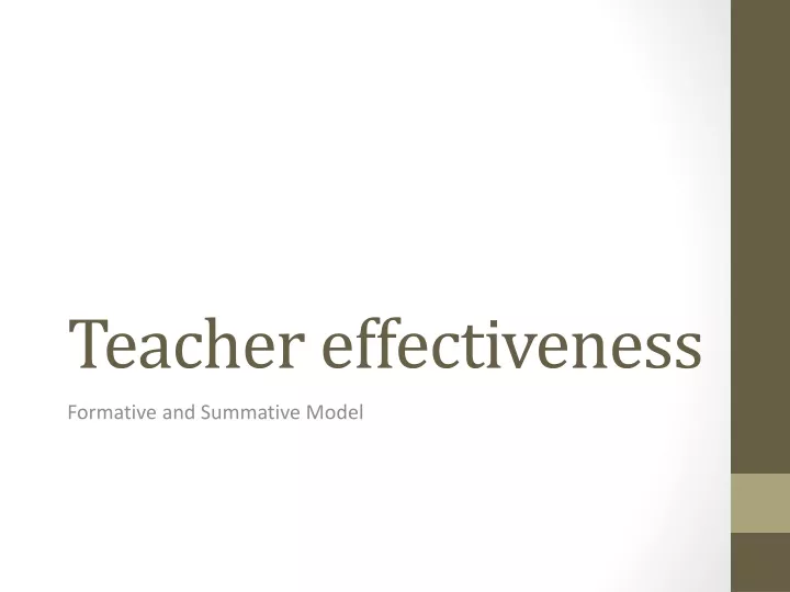 teacher effectiveness