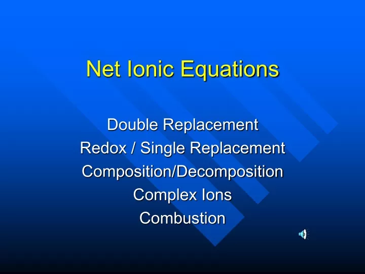 net ionic equations