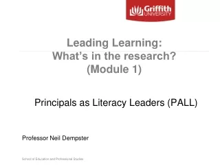 Leading Learning:  What’s in the research?  (Module 1)