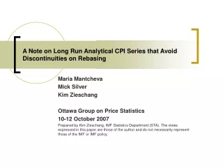 A Note on Long Run Analytical CPI Series that Avoid Discontinuities on Rebasing