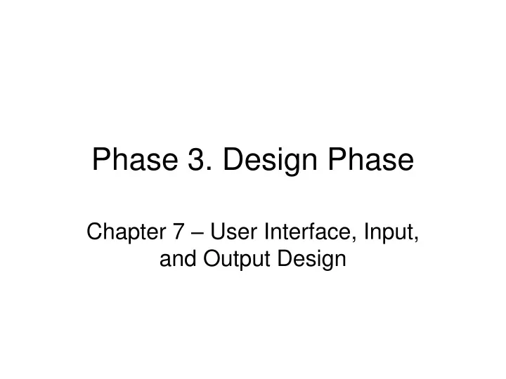 phase 3 design phase