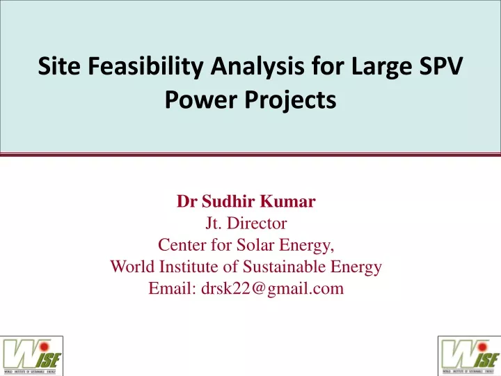 site feasibility analysis for large spv power projects