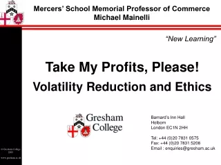 Mercers’ School Memorial Professor of Commerce Michael Mainelli