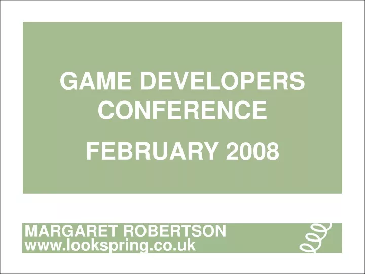 game developers conference february 2008