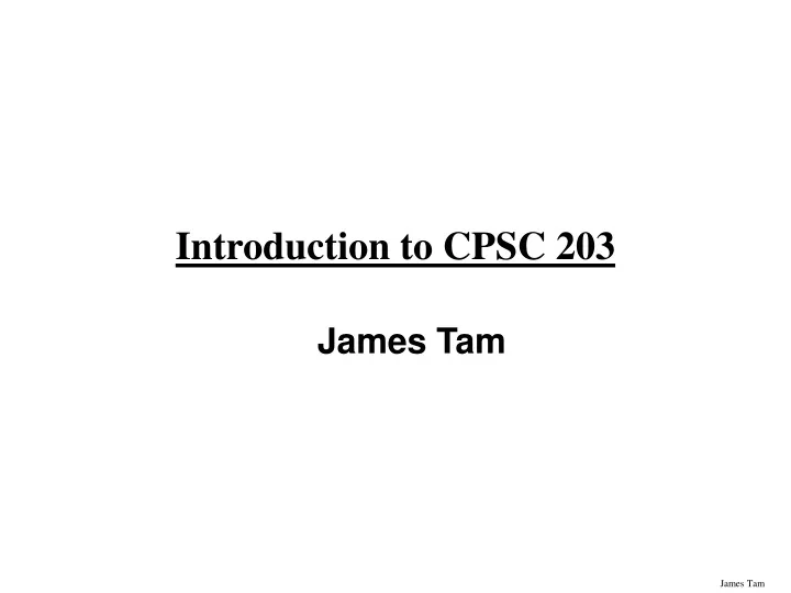 introduction to cpsc 203