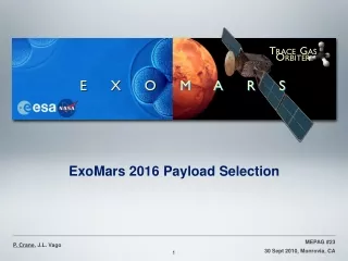 ExoMars 2016 Payload Selection
