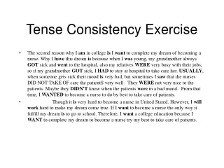 Tense Consistency Exercise