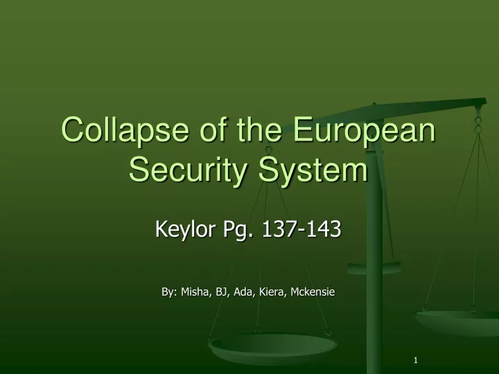 collapse of the european security system