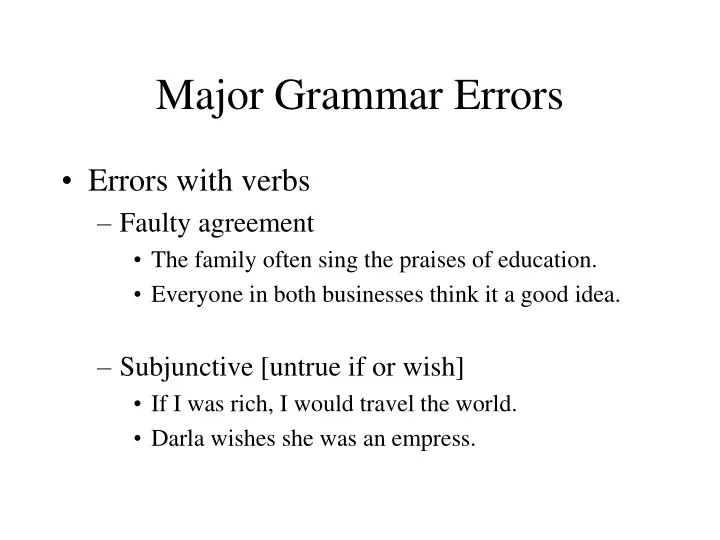 major grammar errors