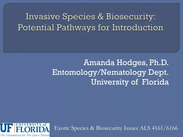 invasive species biosecurity potential pathways for introduction