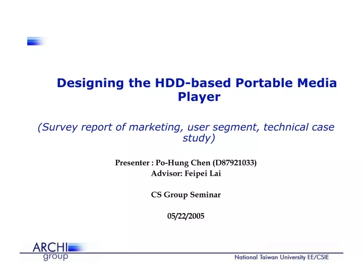 designing the hdd based portable media player
