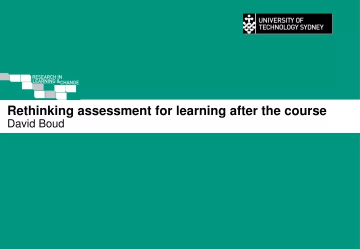 rethinking assessment for learning after