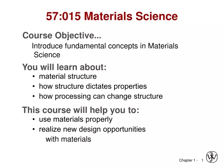 57 015 materials science