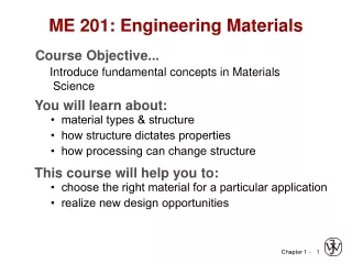 ME 201: Engineering Materials