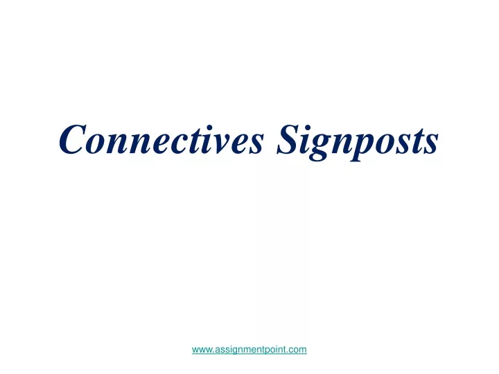 connectives signposts