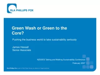 Green Wash or Green to the Core?