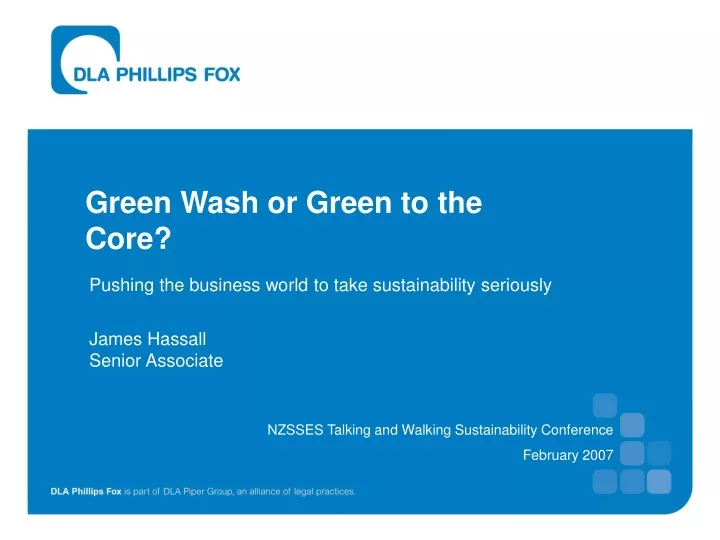 green wash or green to the core