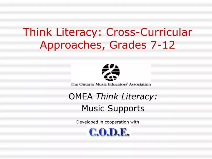 think literacy cross curricular approaches grades 7 12