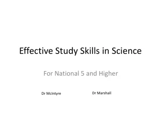 Effective Study Skills in Science