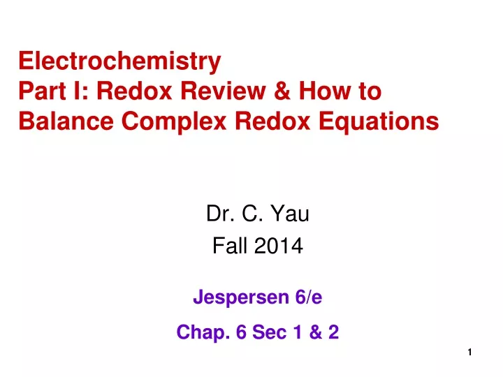 electrochemistry part i redox review how to balance complex redox equations