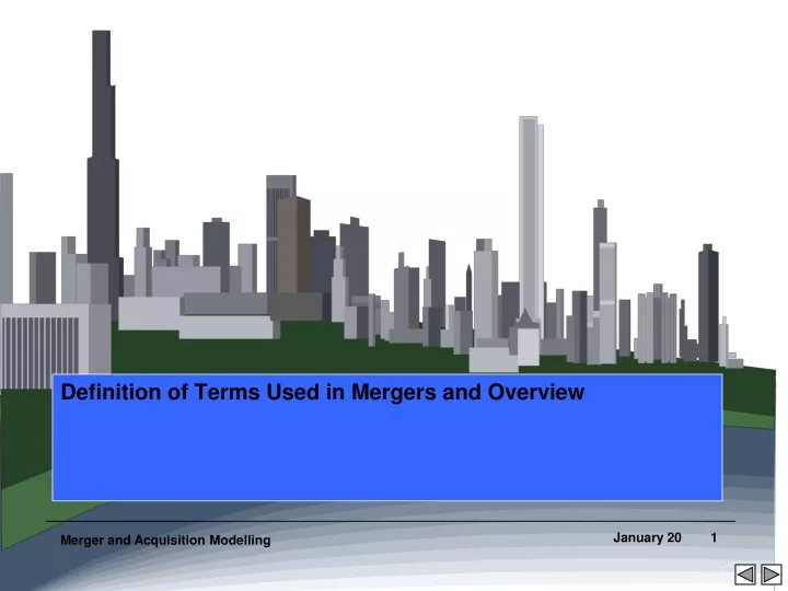 definition of terms used in mergers and overview