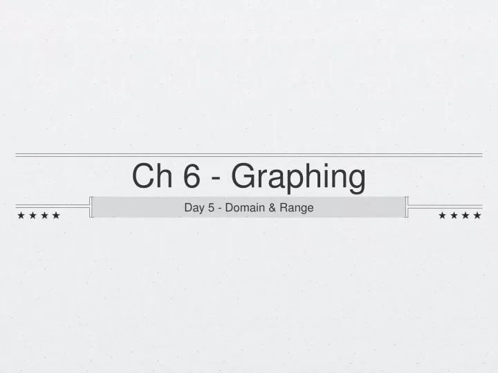 ch 6 graphing