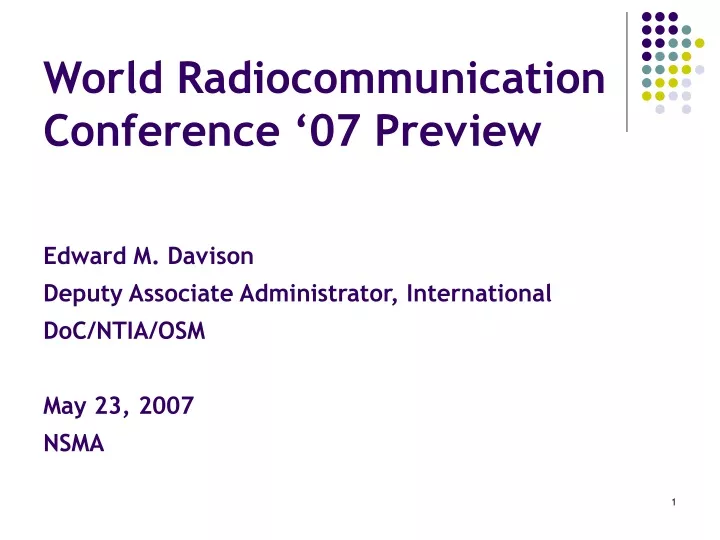 world radiocommunication conference 07 preview