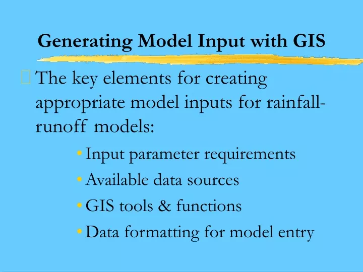 generating model input with gis