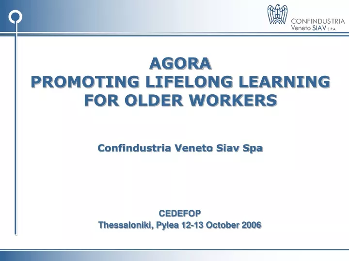 agora promoting lifelong learning for older workers