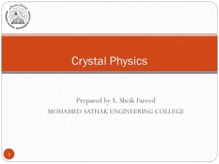 Crystal Physics