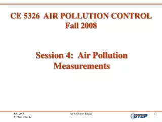 CE 5326  AIR POLLUTION CONTROL Fall 2008