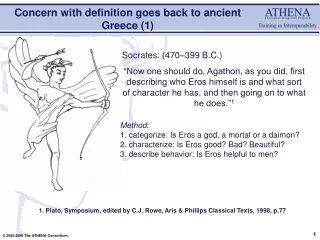 Concern with definition goes back to ancient Greece (1)